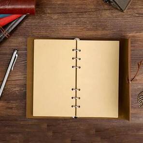 Büyük Boy Deri Kaplı Not Defteri