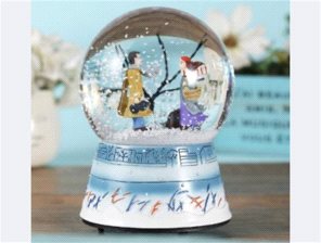 Orta Boy Kış Masalı Tasarımlı Müzikli Kar Küresi
