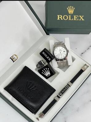 Kutulu Yazılı Metal Takvimli Saat Kombin Set Takımı