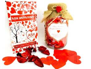 Sevgiliye Özel Hasır Süslemeli Aşk Kavanozu