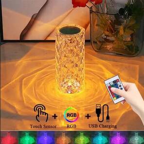 Toptan 16 Renkli Dokunmatik Kumandalı Kristal Masa (Gece) Lambası 