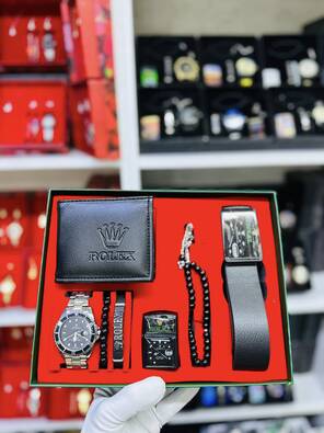 Toptan 7'li Özel Kutulu Rolex Kemerli Saat Set Kombin Takımı