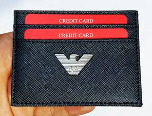 Toptan ARMANİ Metal Logo Baskılı Kartlık Cüzdan