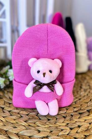 Toptan Peluş Ayıcıklı Bere 