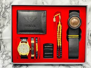 Toptan Yazılı Kutulu Kemerli Erkek Şık Saat Set Takımı