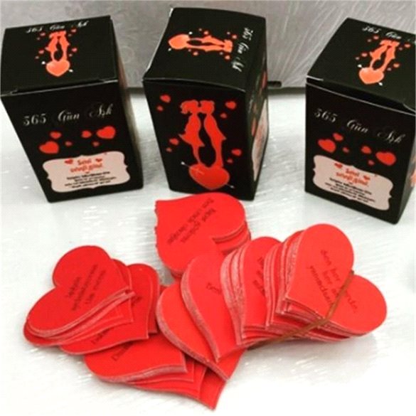 Toptan 365 Güne Özel Kalpli Aşk Kartları, Her Güne Bir Aşk Mesajı