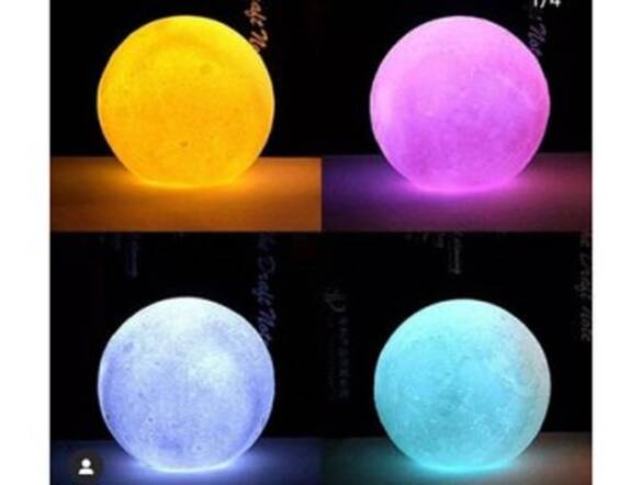 Ufak Boy Ay Şeklinde 3D Dekoratif Gece Lambası 