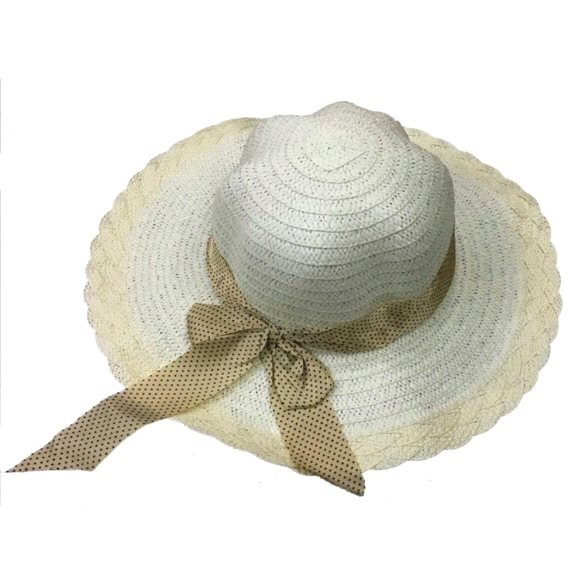 Bayan Renkli Fularlı Hasır Şapka