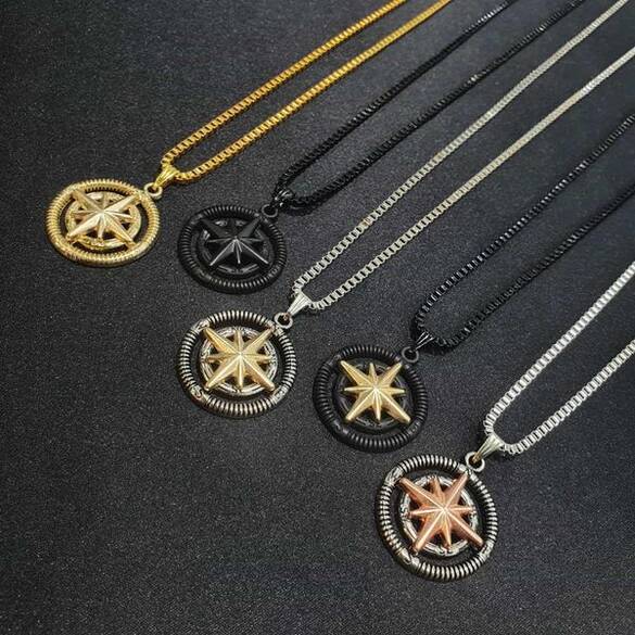 Toptan Erkek Pusula Model Kolye 