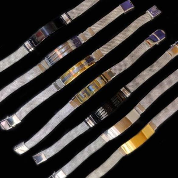 Figürlü Hasır Metal Çelik Bileklik