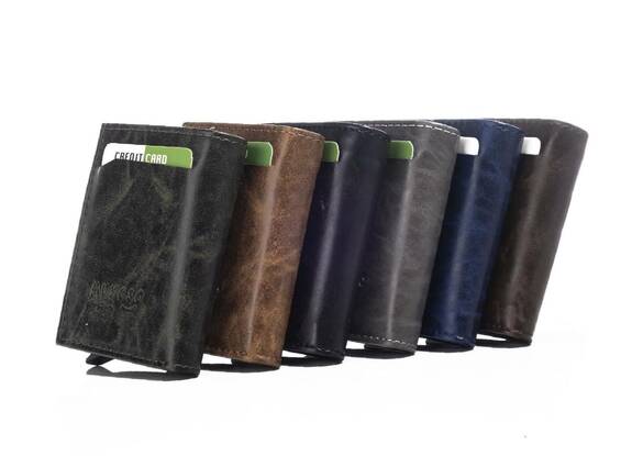 Toptan Greyzır Mekanizmalı Otomatik Kartlık Cüzdan 