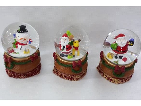 Toptan Işıklı Orta Boy Noel Sulu Kar Küresi