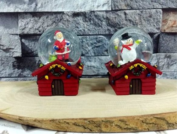 Toptan Işıklı Orta Boy Noel Sulu Kar Küresi