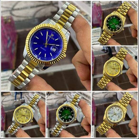 Toptan Çelik Kararmaz Takvimli Kalite Yazılı Metal Erkek Saat