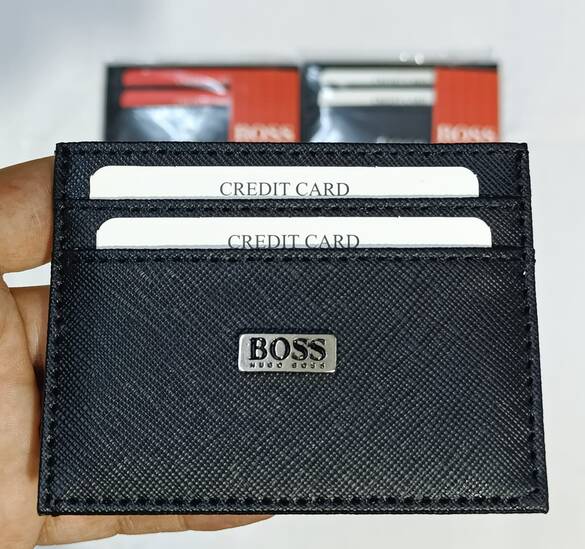 Toptan BOSS Metal Logo Amblemli Kartlık Cüzdan 