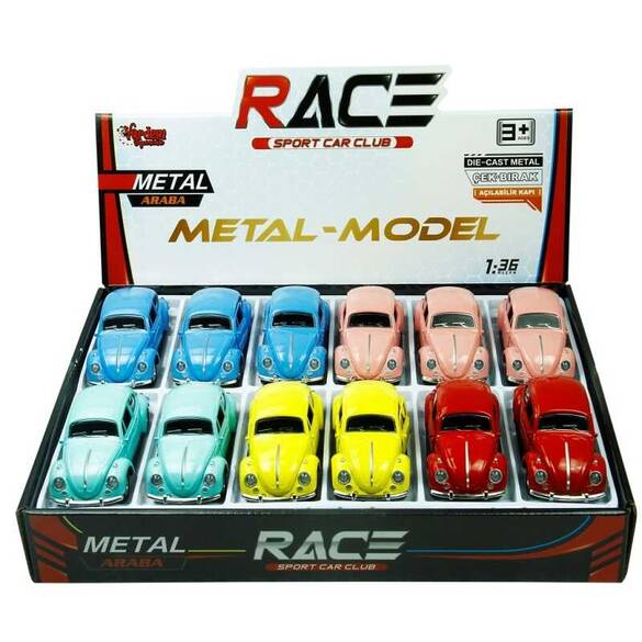 Toptan Büyük Boy Nostaljik Çek Bırak Metal Vosvos Araba 