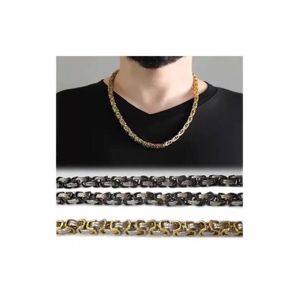 Toptan Erkek Kral Model Çelik Kolye 