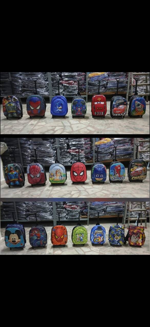 Toptan Figürlü İlkokul  Çocuk Çekçek Çanta 