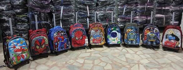 Toptan Figürlü İlkokul  Çocuk Çekçek Çanta 