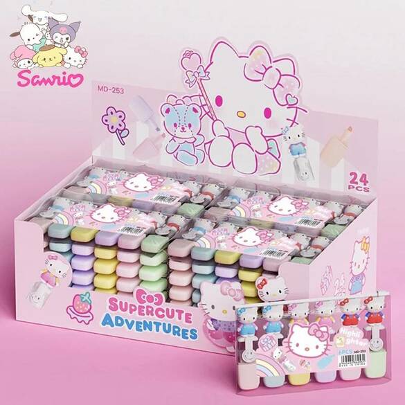 Toptan Figürlü Karakterli Çocuk 6'lı Renkli Keçeli Kalem 