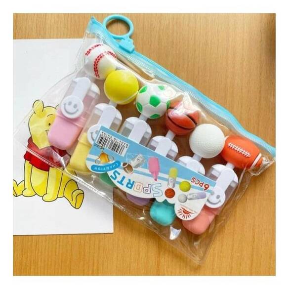 Toptan Figürlü Karakterli Çocuk 6'lı Renkli Keçeli Kalem 