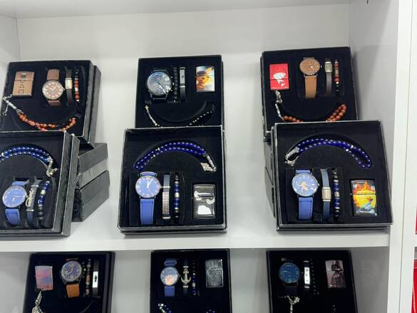 Toptan Kutulu Erkek Çakmaklı Saat Kombin Takımı