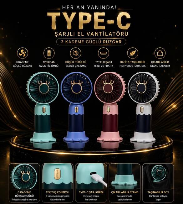Toptan 3Kademeli Mix Model Lüx El Fanı (Pervane) 