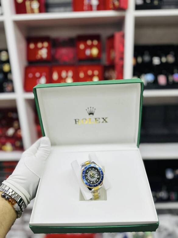 Toptan Özel Tekli Kutulu Takvimli Yazılı Lüx Metal Saat