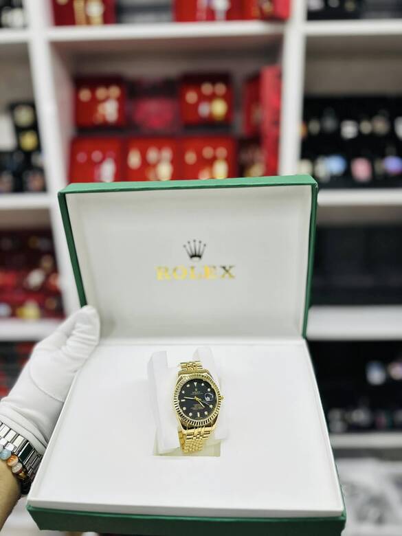 Toptan Özel Tekli Kutulu Takvimli Yazılı Lüx Metal Saat