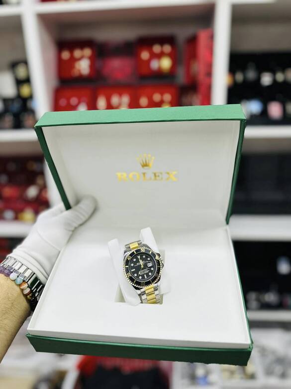 Toptan Özel Tekli Kutulu Takvimli Yazılı Lüx Metal Saat