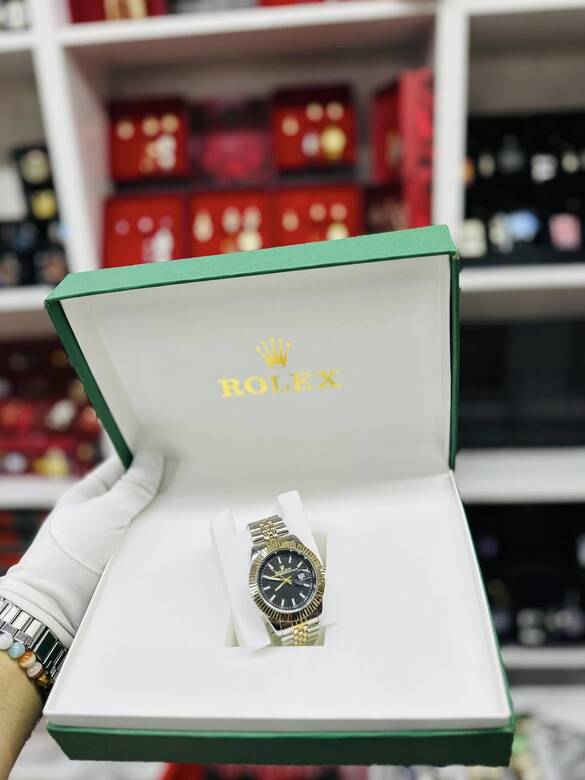 Toptan Özel Tekli Kutulu Takvimli Yazılı Lüx Metal Saat