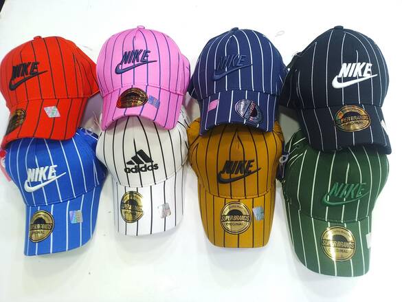 Toptan Şerit Çizgili Lüx Yazılı Pamuklu Şapka