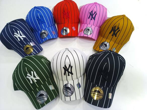 Toptan Şerit Çizgili Lüx Yazılı Pamuklu Şapka