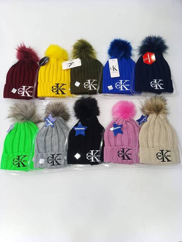 Toptan Yazılı Nakışlı Ponponlu Bayan Bere Mix Model